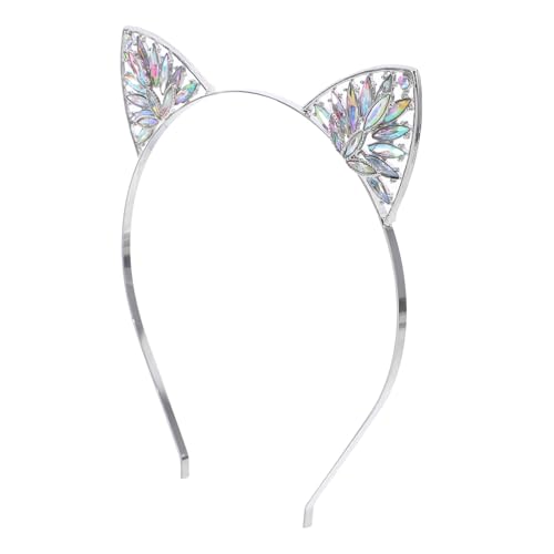 WOONEKY Glitzer Katzenohren Haarreif für Damen Robustes Leichtes Kopfband mit Niedlichem Design für Halloween und Partys für Kostüme und Besondere Anlässe von WOONEKY