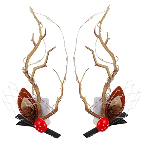 WOONEKY Glühende Rentiergeweih-haarspangen Festliche Haarclips Für Weihnachten Accessoire Für Mädchen Hübsche Dekoration Für Parties Und Feierlichkeiten von WOONEKY