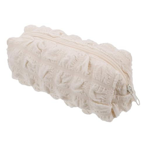 WOONEKY Große Kapazität Kosmetiktasche Weich Makeup Pouch Cremig Puff Design Reise Essentials Kulturbeutel Damen Teenager Mädchen Stilvoll für Makeup und Stifte von WOONEKY