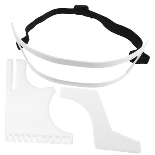 WOONEKY Bartzubehör Bartformer Mit Kamm Für Männer Haaransatz-formwerkzeug Bartführungs-formwerkzeugset Für Haarschnitt-accessoires Halsausschnitt-rasierschablone Bart-haarschnitt-werkzeug von WOONEKY