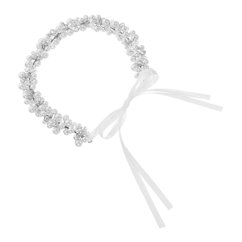 WOONEKY Haarband Stirnband Kopfschmuck Braut hair- Hochzeit Mädchen Kopfschmuck Tiara für kleine Mädchen Haarschmuck für die Hochzeit Strass-Stirnband für Mädchen Perlenstirnband von WOONEKY