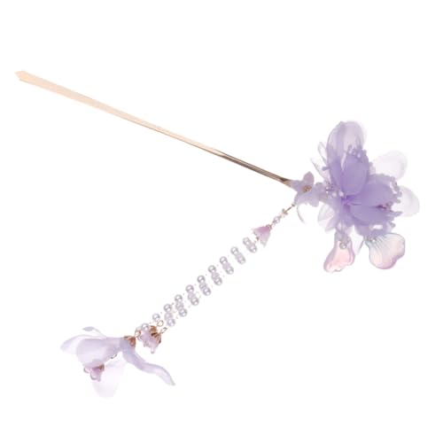 WOONEKY Dangle Tassel Flower Haarschmuck Klassischer Haarstab Mit Seidenblumen Für Duttfrisuren Festivals Und Besondere Anlässe Für Elegante Styles von WOONEKY