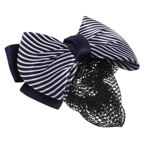 WOONEKY Haarnetz mit Schleife Damen Haarklammer Berufs Haarschmuck Metall Haargummi für Brötchen Frisuren Sicherer Komfortabler Haarschmuck für Hotel Flugbank Pflegeberufe von WOONEKY