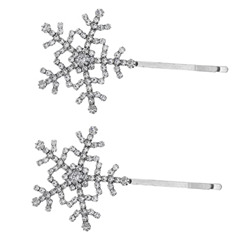 WOONEKY Schneeflocken-haarspangen Aus Legierung Mit Strass Seitliche Clips Kopfschmuck Für Mädchen Geeignet Für Partys Und Alltagsoutfits Silber von WOONEKY