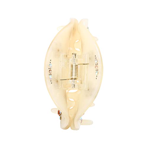 WOONEKY Haarspange mit Zirkonia Halbrunder Acryl Haarklammer für Damen Stabiler Haarclip mit Kräftigem Zahn Design Modischer Haarschmuck für Alltag und Besondere Anlässe von WOONEKY