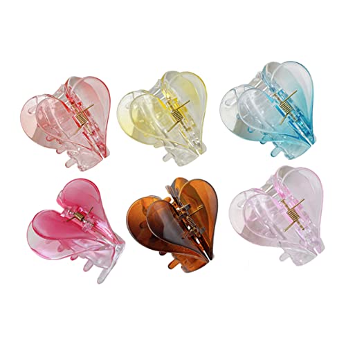 WOONEKY 6stücke Herz Form Haarklammern Klammern Transparent Kopfschmuck Haarspangen Für Frauen Mädchen von WOONEKY