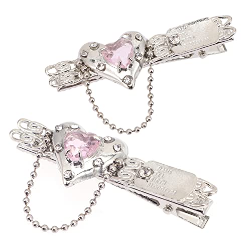 WOONEKY 2 Stück Haarspangen Aus Metall in Herzform Für Mädchen Modische Haarspangen Mit Quaste Leichte Baby-haar-accessoires Herz-design Für Den Alltag Und Besondere Anlässe von WOONEKY