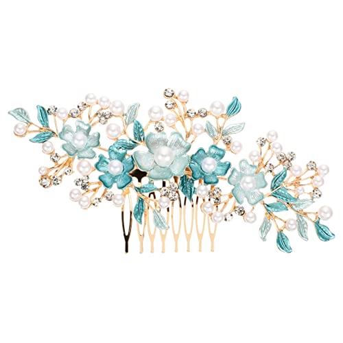 WOONEKY Blumen Haarkamm Mit Strass Eleganter Haarclip Für Perfektes Accessoire Für Braut Mädchen Und Besondere Anlässe Langlebig Und Vielseitig Einsetzbar von WOONEKY