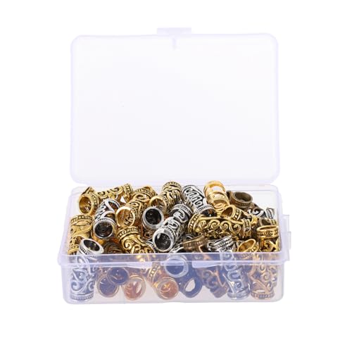 WOONEKY Haarzopf-legierung 48er-set Haarschlauchperlen Dreadlocks Haarschmuck Für Armbänder von WOONEKY