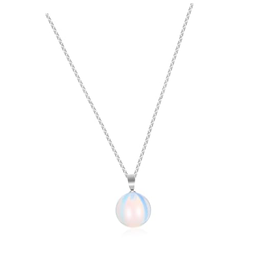 WOONEKY Halskette Damen mit Anhänger Minimalistisches Design Langlebige Verarbeitung Edelstein Schmuckkette für Frauen Dezenter Steinanhänger Farbe Farbe von WOONEKY