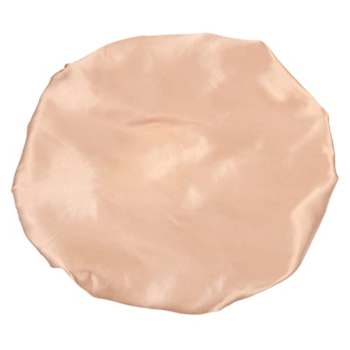 WOONEKY Comfortable Satin Schlafhaube Für Damen Elastische Haube Zur Haarschutzpflege Als Duschmütze Oder Chemomütze Champagnerfarbe Leicht Und Hautfreundlich von WOONEKY