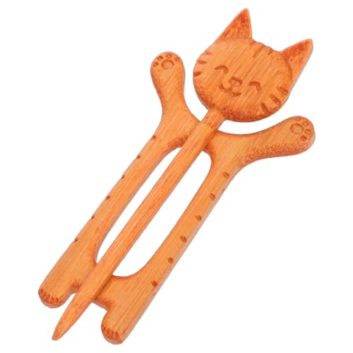 WOONEKY Holz Brosche Katze Leichter Holz Anstecker mit Süßem Tiermotiv Rustikales Design Langlebig und Bequem Vielseitiger Schmuck für Pullover Schals und Damenbekleidung von WOONEKY