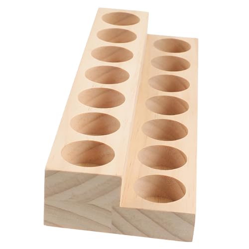 WOONEKY Holz ätherisches Öl Organizer -Schicht Display Rack 14 Löcher 15ml ätherisches Öl Sortierung Stand von WOONEKY