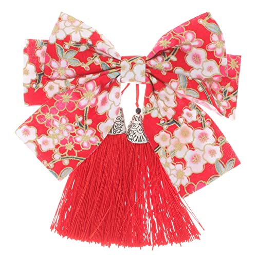WOONEKY Japanischer Haarschmuck Damen Schleifen Haarklammer mit Quaste Traditioneller Kimono Haarclip für Festliche Anlässe Haarschmuck Deko für Alltag Party und Fotoshootings von WOONEKY