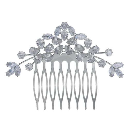 WOONEKY Kamm Haarspangen mit Strass Braut Hochzeit Haarkamm hochzeitshaar schmuck wedding hair accessories haarschmuck Tiara Brautkopfschmuck für die Hochzeit Braut Strass Haarkamm von WOONEKY