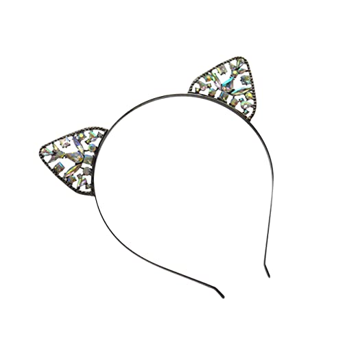 WOONEKY Katzenohr-stirnbänder Für Mädchen Katzenohren Haarreifen Plüsch-cartoon-stirnbänder Strass-stirnbänder Für Frauen Katzenohren Stirnband Kristall Stirnband Haarring Kind Tier von WOONEKY