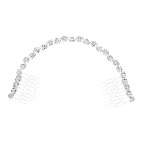 WOONEKY Braut Haarschmuck Elegante Kette Haarspange Für Hochzeit Kristall Haarkamm Für Bräute Stilvolles Hochzeits-accessoire Für Besondere Anlässe von WOONEKY