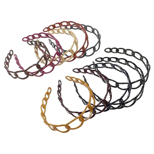 WOONEKY 10stücke Teiliges Retro Haar Zubehör Für Frauen Breiter Ketten-haarreif Verschiedenen Farben Leicht Und Bequem Für Täglichen Gebrauch Für Kreative Frisuren von WOONEKY