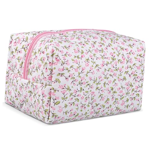 WOONEKY Kosmetiktasche Damen mit Floralem Muster Leichter Reise Make Up Organizer Sichere Reißverschluss Kosmetiktasche Multifunktionale Tasche für Feminine Produkte und Toilettenartikel WOONEKY Kosmetiktasche Damen mit Floralem Muster Leichter Reise Make Up Organizer Sichere Reißverschluss Kosmetiktasche Multifunktionale Tasche für Feminine Produkte und Toilettenartikel von WOONEKY
