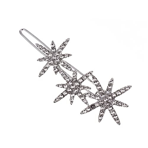 WOONEKY Rhinestone Haarschmuck Haarklammern Für Frauen Elegante Schneeflocken Und Sternform Accessoire Für Hochzeiten Und Weihnachten Funkelnde Haarspangen Strass von WOONEKY