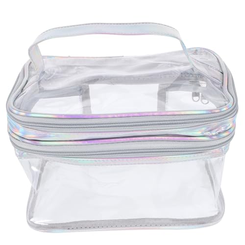 WOONEKY Kulturbeutel Kulturbeutel Tragbare Transparente Make Up Tasche Tragbare Make Up Beutel Kulturbeutel Aufbewahrungstasche Für Mädchen Make Up Aufbewahrungstasche Für Bürsten von WOONEKY