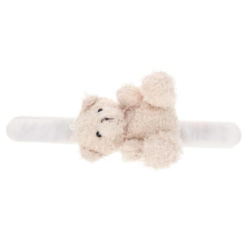 WOONEKY Kuscheltiere Slap Armband mit Bär Design Dekorative Handgelenkarmbänder für Partys als Mitgebsel für Kindergeburtstage und Feierlichkeiten Cremefarben WOONEKY Kuscheltiere Slap Armband mit Bär Design Dekorative Handgelenkarmbänder für Partys als Mitgebsel für Kindergeburtstage und Feierlichkeiten Cremefarben von WOONEKY
