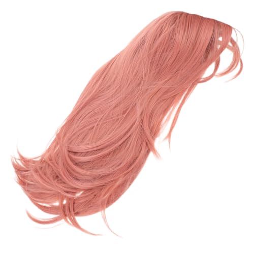 WOONEKY Lange Gerade Pinke Perücke aus Hitzebeständigen Fasern mit Mittlerem Scheitel Leichter und Atmungsaktiver Damen-perücke für Alltag Halloween Cosplay und Party von WOONEKY