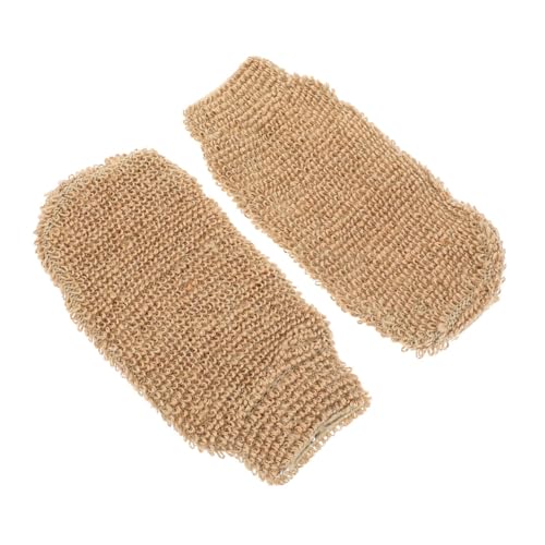 WOONEKY Leichte Badehandschuhe Peeling-jute Badetücher Körperwaschhandschuhe Set von WOONEKY