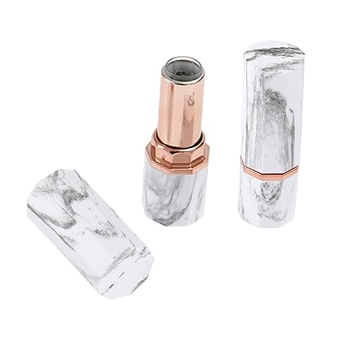 WOONEKY 3stücke Großer Marmorierter Lippenstift-hülsen Stilvolle Leere Behälter Für Kreative Lippenpflege Und Mini-röhren Für Frauen Und Mädchen Tragbar Und Leicht Für Unterwegs von WOONEKY