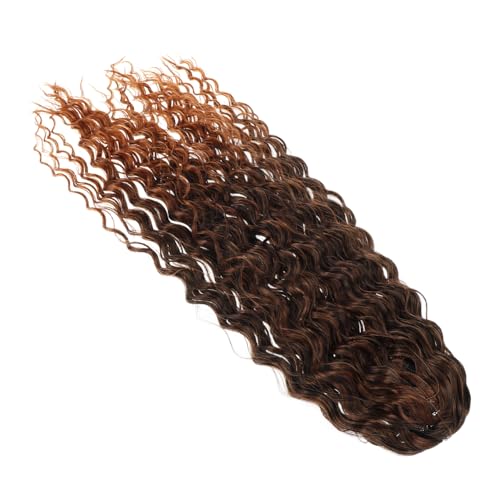WOONEKY Lockiger Drawstring Pferdeschwanz Haarteil für Damen Inspirierte Tiefe Locken Elastisch Sitzende Synthetische Haarverlängerung mit Atmungsaktivem Netz Weiches Haaraccessoire von WOONEKY