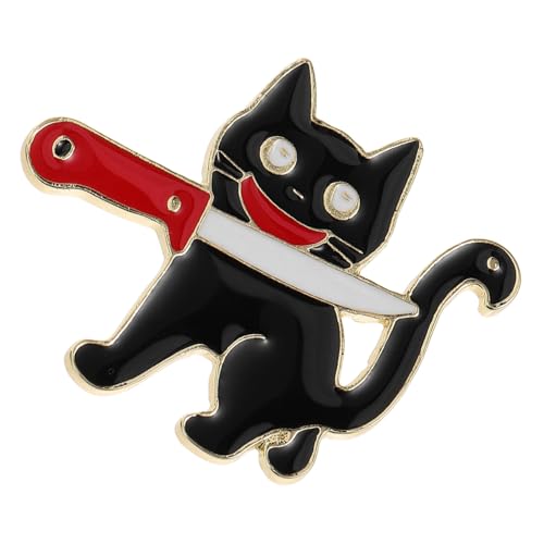 WOONEKY Lustige Schwarze Katzen Emaille Brosche Vielseitiger Anstecker für Hut Rucksack Kleidung Niedliches Cartoon Tiermotiv Modisches Accessoire für Damen und Herren von WOONEKY