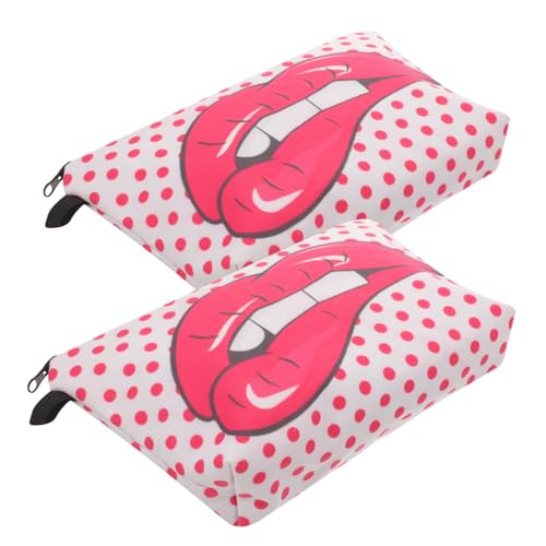 WOONEKY 2stücke Kosmetiktasche Mit Reißverschluss Kleine Reise-Make-up-Tasche Make-up-Organizer-etui Aus Tragbarer Kulturbeutel Für Schule Zuhause Reisen von WOONEKY