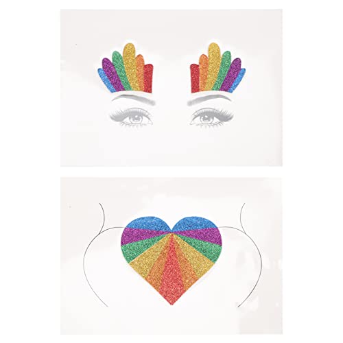 WOONEKY Pride Month Body Rainbow Aufkleber Pride Day Gesichtsaufkleber-set Glitzer Für Männer Frauen Jungen Und Mädchen von WOONEKY