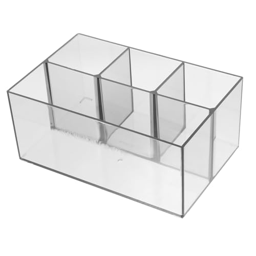 WOONEKY Acryl Make-up Pinsel Organizer Mit Vier Fächern Für Stifte Und Kosmetikpinsel Praktischer Desktop Organizer Für Schminktisch Leicht Zu Organisieren Identifizieren von WOONEKY