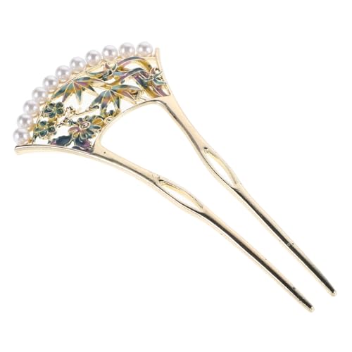 WOONEKY Chinesische Haargabel in U-form Mit Kunstperlen Haarnadel Für Frauen Chinesischer Haaraccessoire Für Hochzeiten Und Formelle Anlässe Leicht Und Komfortabel Zu Tragen von WOONEKY