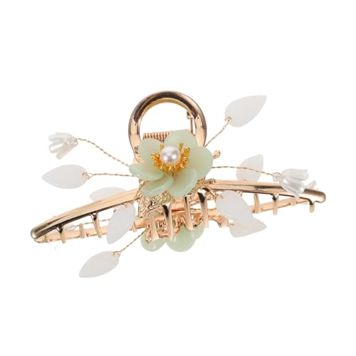 WOONEKY Blumen-haarspange Mit Perlen Metall-haarstyling-accessoire Rutschfeste Blumen-haarklammer -haarspange Für Frauen - Zum Stylen Von Dutts von WOONEKY