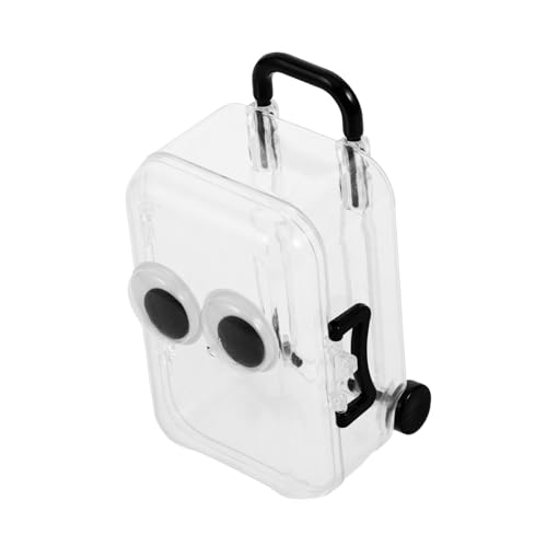 WOONEKY Mini Schmuckkoffer mit Ausziehbaren Rädern Transparenter Robuste Schmuckbox für Ringe und Kleinteile Vintage Stil Tragbar und Langlebig als Reise Organizer von WOONEKY