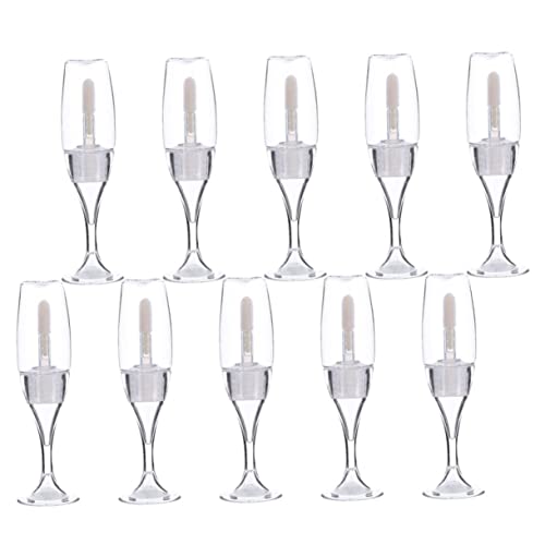 WOONEKY 10stücke Lip Gloss Behälter Weinglasform Leere Kunststoffflaschen Für Diy Lippenpflege Wiederverwendbar Für Reisen Und von WOONEKY