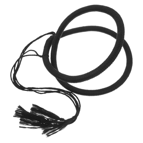 WOONEKY Muslimischer Turban für Herren Stilvolle Kopfbedeckung im Saudi Arabischen Design Bequem und Elegant für Religiöse Sowie Kulturelle Anlässe Schwarz mit Fransen von WOONEKY