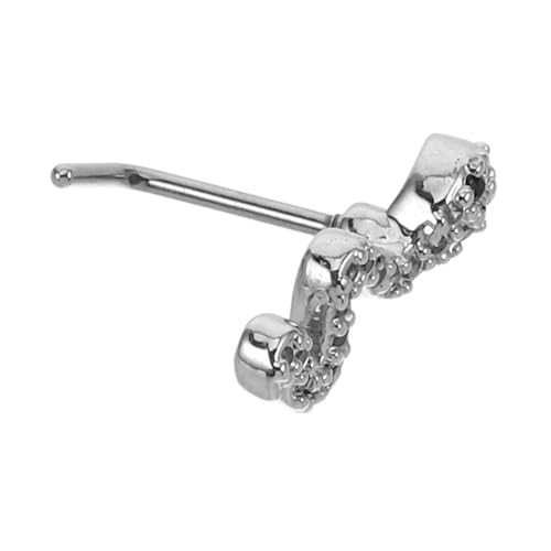 WOONEKY Nasenring Schlange Design Zirkonia Schmuck Form Septum Clicker Piercing Lippe Ohr Bauchnabel Damen Herren Schmaler Schmuck für Nasenpiercing von WOONEKY