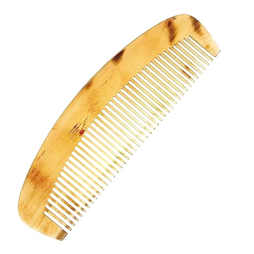 WOONEKY Natürliches Hornkamm Antistatik 14cm Tragbarer Haarkamm Für Frauen Handwerkskunst Fördert Die Durchblutung Für Unterwegs von WOONEKY