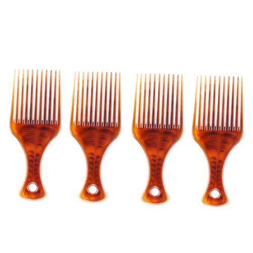 WOONEKY 4stücke Zahnkamm Für Lockige Und Glatte Haare Praktischer Friseur-haarstyling Kamm Mit Transparentem Griff Für Männer Und Frauen von WOONEKY
