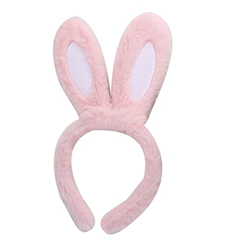 WOONEKY Niedliches Hasenohren Stirnband für Mädchen Leichtes Bequemes Haarband mit Weichen Plüschohren Langlebig und Formbeständig für Ostern Karneval und Partyaccessoire von WOONEKY