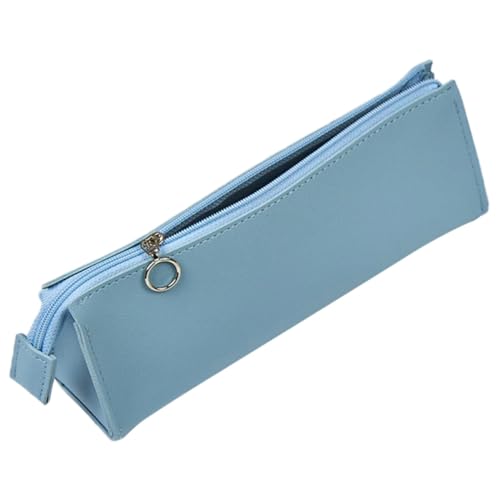 WOONEKY PU Leder Kosmetiktasche Wasserabweisend Große Kapazität Makeup Tasche für Damen und Mädchen Multifunktionale Stiftetui Reise Schminktasche Organizer Himmelblau von WOONEKY