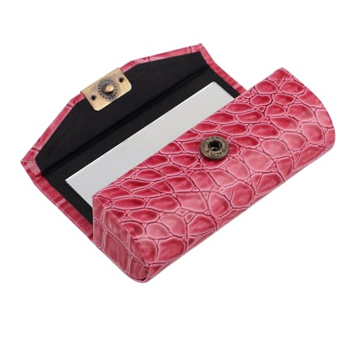 WOONEKY PU Lippenstiftetui mit Spiegel Tragbare Kosmetikbox für Lippenstifte Make Up Organizer für Reisen Design Sandfarbe Vielseitig Einsetzbar für Lippenpflege und Düfte von WOONEKY