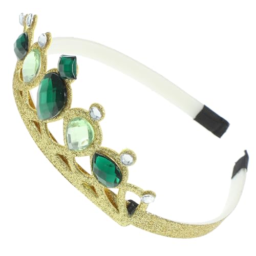 WOONEKY Party Krone für Mädchen Strass Diadem Haarschmuck für Feste und Fotos Goldene Krone mit Bequemem Tragegefühl und Vielseitigen Anwendungsmöglichkeiten von WOONEKY