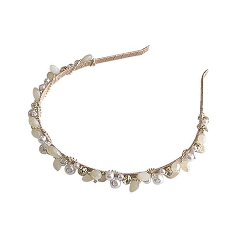 WOONEKY Perlen Haarband Damen Eleganter Haarschmuck mit Perlen und Strass Leichtes Langlebiges Haaraccessoire für Frauen und Mädchen Modisches Styling für Hochzeit und Alltag von WOONEKY