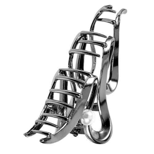 WOONEKY Metal Hair Clip Für Frauen Eleganter Haarschmuck Für Dickes Lockiges Haar Minimalistischer Großer Kieferclip Mit Perlen-design Für Hochzeiten Und Alltag von WOONEKY