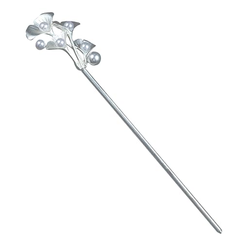 WOONEKY Silberne Blumen-haarnadel Chinesischen Stils Haarstab Mit Perlen Für Frauen Und Mädchen Elegant Und Einfach von WOONEKY
