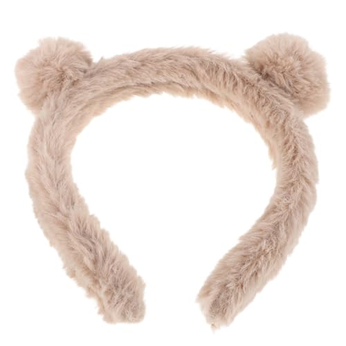 WOONEKY Plüsch Bärenohren Haarreifen Verstellbar Weiches Stirnband für Gesichtsreinigung Make up Hautpflege Niedliches Cartoon Haaraccessoire für Damen Mädchen von WOONEKY
